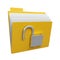 Folder with opened padlock