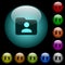 Folder owner icons in color illuminated glass buttons