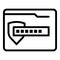 Folder password icon outline vector. Confidential file