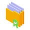 Folder password protection icon, isometric style