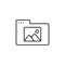 Folder picture icon. Simple line, outline vector of icons for ui and ux, website or mobile application