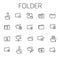 Folder related vector icon set.