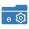 Folder settings icon, blue color