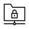 Folder share lock line icon