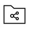 Folder sharing vector line icon