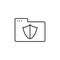 Folder shield icon. Simple line, outline  of icons for ui and ux, website or mobile application