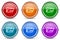 Folder silver metallic glossy icons, set of modern design buttons for web, internet and mobile applications in 6 colors options