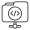 Folder system api icon outline vector. Gear hosting