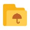 Folder umbrella color VECTOR icon