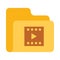 Folder video play color VECTOR icon