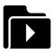 Folder video play glyphs icon