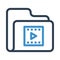 Folder video reel line icon