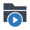 Folder video vector  glyph color icon