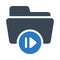 Folder video vector  glyph color icon