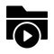 Folder video vector  glyph flat icon