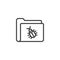 Folder virus bug line icon