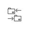Folders data exchange line icon