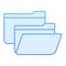 Folders flat icon. Two file folders blue icons in trendy flat style. Computer folder gradient style design, designed for