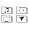 Folders with musical note sign, tv, rotation icon eps ten