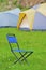 Folding blue camp chair