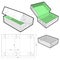 Folding Box Internal measurement 22.8x17.4x6.5 cm and Die-cut Pattern