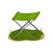 Folding camp chair, fishing green chair vector Illustration on a white background