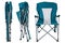 Folding chair for camping or fishing, three folding positions, concept, on a white background