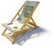 Folding deck chair with five euro