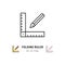 Folding ruler icon. Ruler and pencil thin line art icons. Repair home Building tools