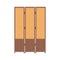 Folding screen or wooden room partition, flat isolated vector illustration.