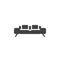 Folding sofa bed vector icon