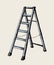 Folding stepladder. Vector drawing icon