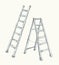 Folding stepladder. Vector drawing icon