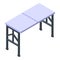 Folding table icon, isometric style