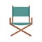 Folding textile chair icon flat isolated vector