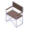 Folding textile chair icon, isometric style