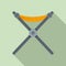 Folding textile furniture icon, flat style