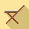 Folding wood chair icon, flat style