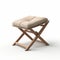 Folding Wooden Stool 3d Model - Beige Ottoman Caliphate