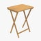 Folding wooden table on a white. 3D illustration