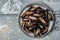 Folds mussels on an old metal plate