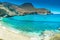 Folegandros, Greece, 12 June 2022:  The amazing Agali beach
