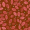 Foliage Seamless Pattern. Deep orange Watercolor.