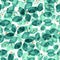 Foliage Seamless Pattern. Teal Watercolor.