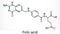 Folic acid, folate molecule. It is known as vitamin B9. Skeletal chemical formula