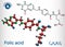 Folic acid, folate molecule. It is known as vitamin B9. Structural chemical formula and molecule model