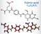 Folinic acid, leucovorin molecule. It is folate analog, used to treat colorectal cancer, pancreatic cancer. Structural chemical