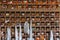 Folios of old manuscripts in library of Matho gompa Tibetan Buddhist Monastery in Ladakh