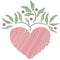 Folk Art Style Embroidered Heart