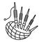 Folk bagpipes icon, outline style